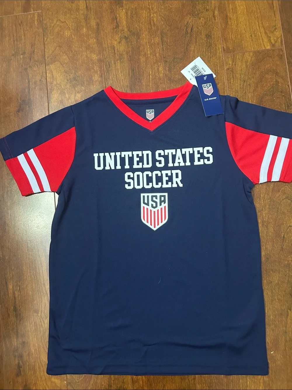 U.S. Soccer Kids' Navy & Red Team Tee. Size Med 8-10